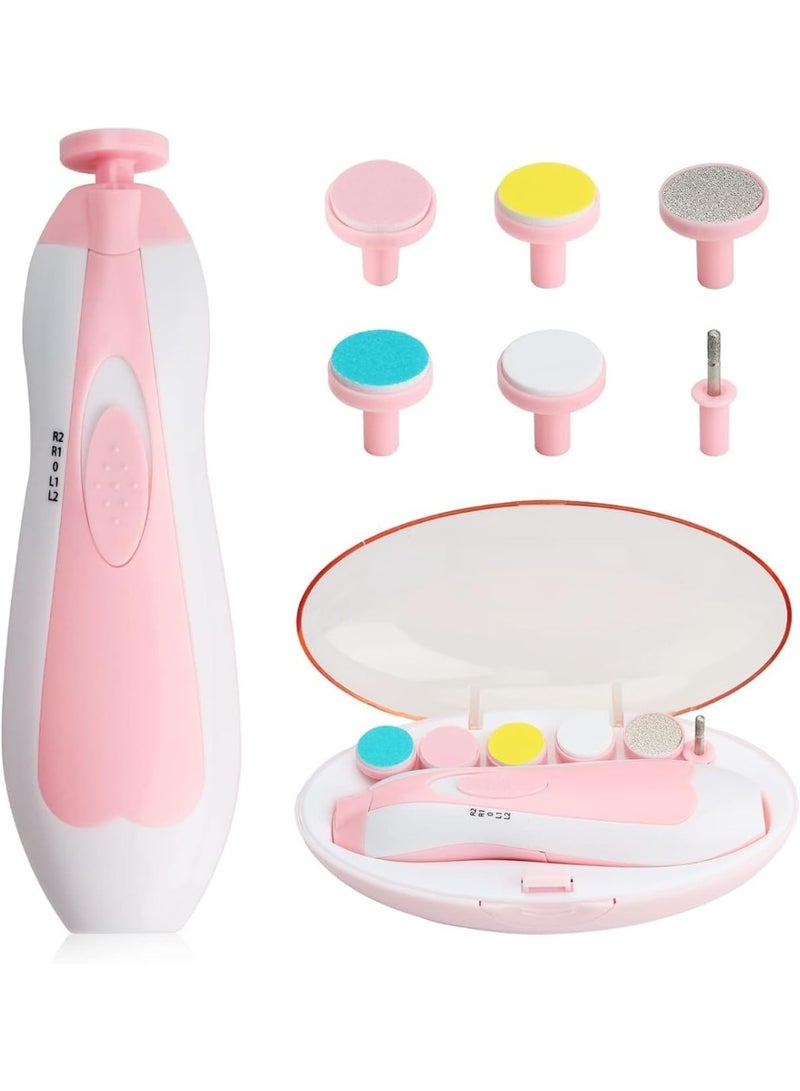 7 Pieces Electric Nail File Trimmer With Vibration Motor And Different Grinding, Polishing Heads - Image 1